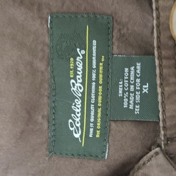 EDDIE BAUER Brown 100% Cotton Jacket Size XL - Picture 7 of 8